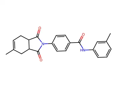 4-(5-methyl-1,3-dioxo-1,3,3a,4,7,7a-hexahydro-2H-isoindol-2-yl)-N-(3-methylphenyl)benzamide structure