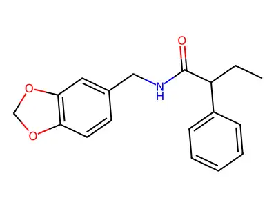 N-(1,3-benzodioxol-5-ylmethyl)-2-phenylbutanamide structure