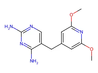 Pyrimidine, 2,4-diamino-5-((2,6-dimethoxy-4-pyridyl)methyl)- structure
