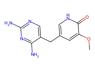 2(1H)-Pyridinone, 5-((2,4-diamino-5-pyrimidinyl)methyl)-3-methoxy- structure