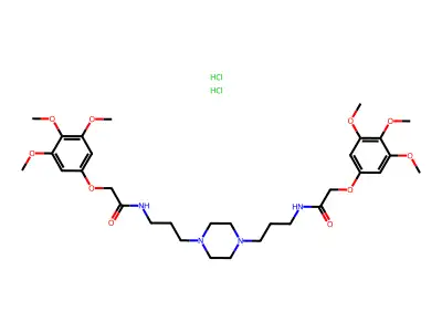 Acetamide, N,N'-(1,4-piperazinediyldi-3,1-propanediyl)bis(2-(3,4,5-trimethoxyphenoxy)-, hydrochloride, hydrate (1:2:2) structure