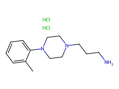 1-Piperazinepropanamine, 4-(2-methylphenyl)-, dihydrochloride structure