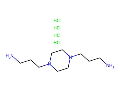 1,4-Piperazinedipropanamine, tetrahydrochloride structure