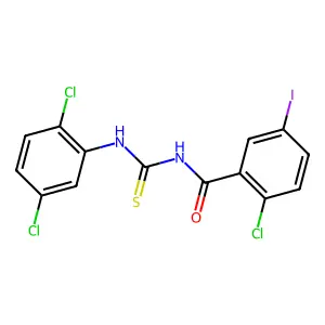 2-chloro-N-[(2,5-dichlorophenyl)carbamothioyl]-5-iodobenzamide structure