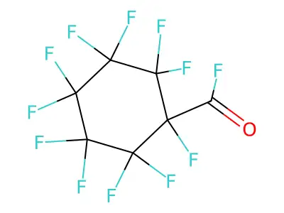 Cyclohexanecarbonyl fluoride, 1,2,2,3,3,4,4,5,5,6,6-undecafluoro- structure