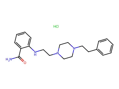 2-(2-(4-Phenethyl-1-piperazinyl)ethylamino)benzamide hydrochloride structure