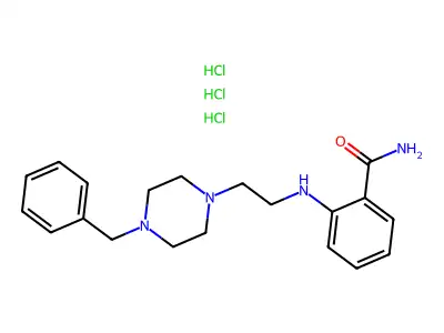 Benzamide, 2-((2-(4-(phenylmethyl)-1-piperazinyl)ethyl)amino)-, trihydrochloride structure