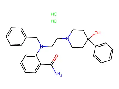 Benzamide, 2-((2-(4-hydroxy-4-phenyl-1-piperidinyl)ethyl)(phenylmethyl)amino)-, dihydrochloride structure