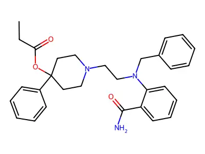 2-Benzyl-(2-(4-propionoxy-4-phenylpiperidyl)ethylamino)benzamide structure