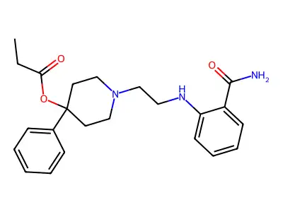 Benzamide, 2-((2-(4-(1-oxopropoxy)-4-phenyl-1-piperidinyl)ethyl)amino)- structure