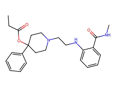 Benzamide, N-methyl-2-((2-(4-(1-oxopropoxy)-4-phenyl-1-piperidinyl)ethyl)amino)- structure