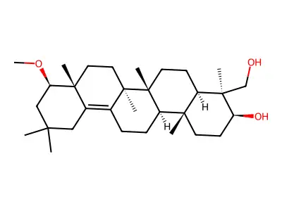 22-Methoxyolean-13(18)-ene-3,23-diol structure