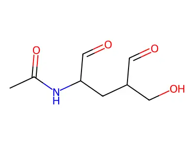 N-(4-formyl-5-hydroxy-1-oxopentan-2-yl)acetamide structure