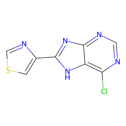 4-(6-chloro-9H-purin-8-yl)thiazole structure