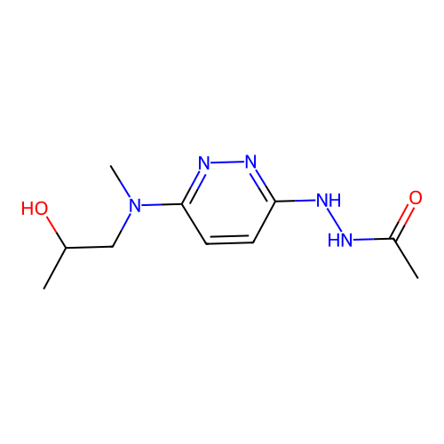 Acetic acid, 2-(6-((2-hydroxypropyl)methylamino)-3-pyridazinyl)hydrazide structure