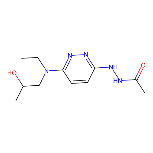 Acetic acid, 2-(6-(ethyl(2-hydroxypropyl)amino)-3-pyridazinyl)hydrazide structure