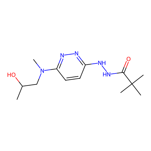2,2-Dimethylpropionic acid 2-(6-((2-hydroxypropyl)methylamino)-3-pyridazinyl)hydrazide structure