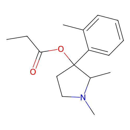 1,2-Dimethyl-3-(2-methylphenyl)pyrrolidin-3-yl propanoate structure