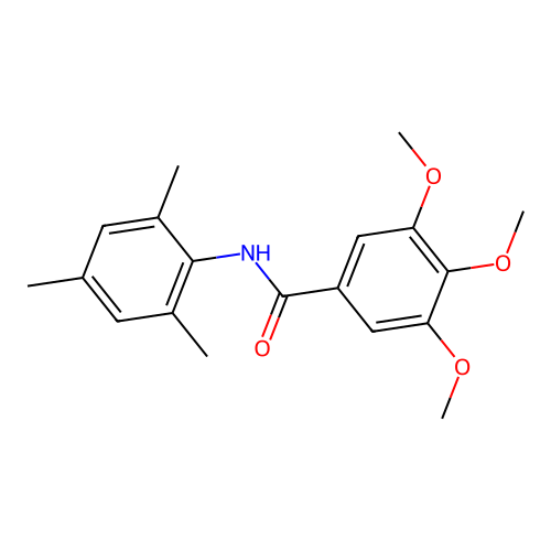 3,4,5-trimethoxy-N-(2,4,6-trimethylphenyl)benzamide structure