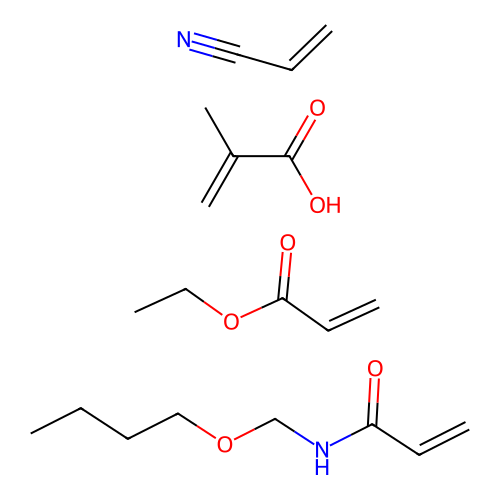 (C8-H15-N-O2.C5-H8-O2.C4-H6-O2.C3-H3-N)x- structure