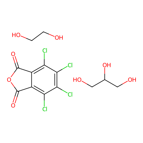 Ethane-1,2-diol;propane-1,2,3-triol;4,5,6,7-tetrachloro-2-benzofuran-1,3-dione structure