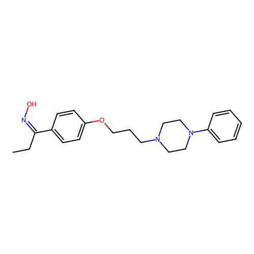 Propiophenone, 4'-(3-(4-phenyl-1-piperazinyl)propoxy)-, oxime, dihydrochloride structure