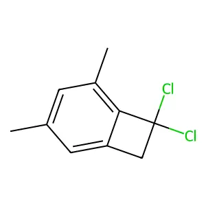 8,8-Dichloro-2,4-dimethylbicyclo(4.2.0)octa-1,3,5-triene structure