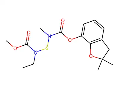 6-Oxa-3-thia-2,4-diazaheptanoic acid, 4-ethyl-2-methyl-5-oxo-, 2,3-dihydro-2,2-dimethyl-7-benzofuranyl ester structure