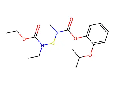 6-Oxa-3-thia-2,4-diazaoctanoic acid, 4-ethyl-2-methyl-5-oxo-, 2-(1-methylethoxy)phenyl ester structure
