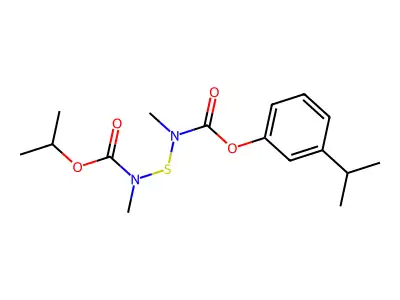 6-Oxa-3-thia-2,4-diazaoctanoic acid, 2,4,7-trimethyl-5-oxo-, 3-(1-methylethyl)phenyl ester structure