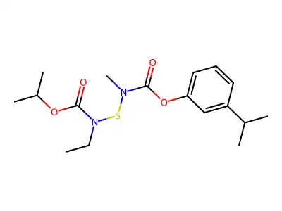 6-Oxa-3-thia-2,4-diazaoctanoic acid, 4-ethyl-2,7-dimethyl-5-oxo-, 3-(1-methylethyl)phenyl ester structure