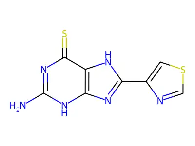 2-amino-8-thiazol-4-yl-9H-purine-6-thiol structure