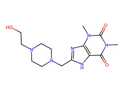 8-[[4-(2-hydroxyethyl)piperazin-1-yl]methyl]-1,3-dimethyl-7H-purine-2,6-dione structure