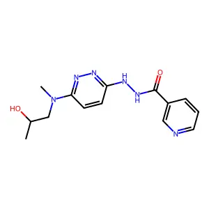Nicotinic acid, 2-(6-((2-hydroxypropyl)methylamino)-3-pyridazinyl)hydrazide structure