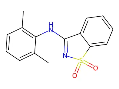 N-(2,6-dimethylphenyl)-1,1-dioxo-1,2-benzothiazol-3-amine structure