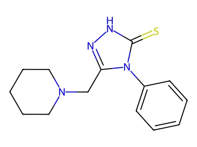 4-phenyl-5-(piperidin-1-ylmethyl)-4H-1,2,4-triazole-3-thiol structure