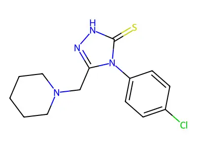4-(4-chlorophenyl)-5-(piperidin-1-ylmethyl)-4H-1,2,4-triazole-3-thiol structure