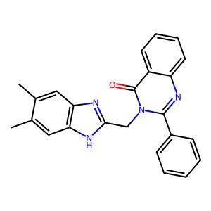 4(3H)-Quinazolinone, 3-((5,6-dimethyl-1H-benzimidazol-2-yl)methyl)-2-phenyl- structure