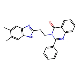4(3H)-Quinazolinone, 3-(2-(5,6-dimethyl-1H-benzimidazol-2-yl)ethyl)-2-phenyl- structure