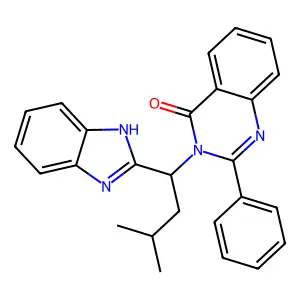 4(3H)-Quinazolinone, 3-(1-(1H-benzimidazol-2-yl)-3-methylbutyl)-2-phenyl- structure