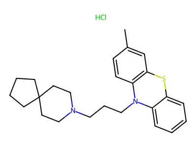 Phenothiazine, 10-(3-(8-azaspiro(4.5)dec-8-yl)propyl)-3-methyl-, hydrochloride structure
