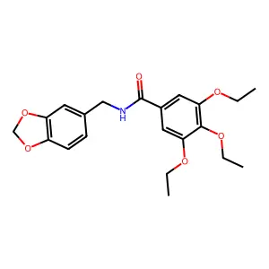 N-(1,3-benzodioxol-5-ylmethyl)-3,4,5-triethoxybenzamide structure