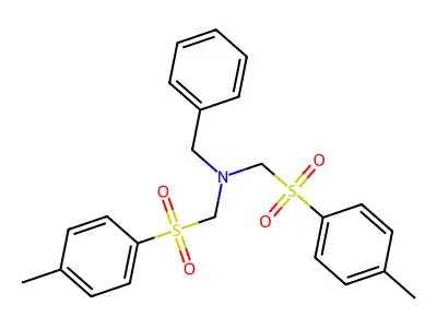 Phenyl-N,N-bis(tosylmethyl)methanamine structure