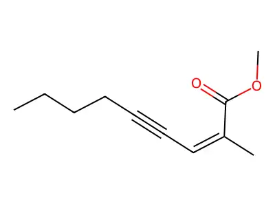 Methyl 2-methylnon-2-en-4-ynoate structure