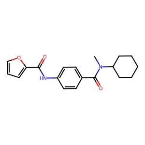 N-[4-[cyclohexyl(methyl)carbamoyl]phenyl]furan-2-carboxamide structure