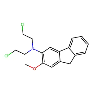 n,n-Bis(2-chloroethyl)-2-methoxy-9h-fluoren-3-amine structure