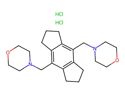 Morpholine, 4,4'-((1,2,3,5,6,7-hexahydro-s-indacene-4,8-diyl)bis(methylene))bis-, dihydrochloride structure
