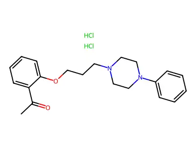 Acetophenone, 2'-(3-(4-phenyl-1-piperazinyl)propoxy)-, dihydrochloride structure