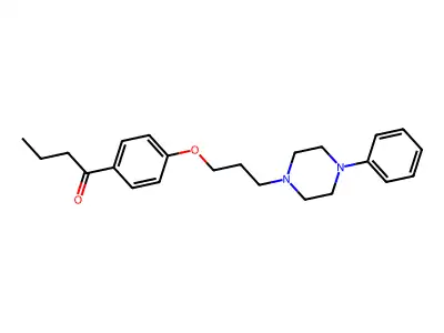1-Butanone, 1-(4-(3-(4-phenyl-1-piperazinyl)propoxy)phenyl)- structure