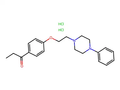 Propiophenone, 4'-(2-(4-phenyl-1-piperazinyl)ethoxy)-, dihydrochloride structure